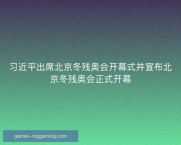 习近平出席北京冬残奥会开幕式并宣布北京冬残奥会正式开幕 习近平出席北京冬残奥会开幕式并宣布北京冬残奥会正式开幕